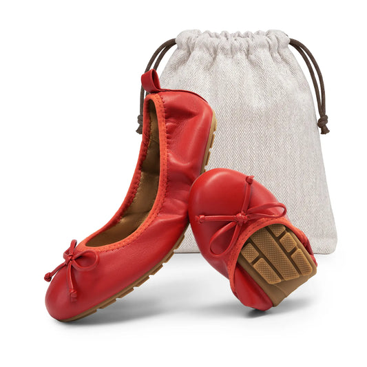 Women's Foldable Ballet Flats with Bow Detail and Round Toe [YQT:ULO-260917-005:36121dfbd3d56e5f]