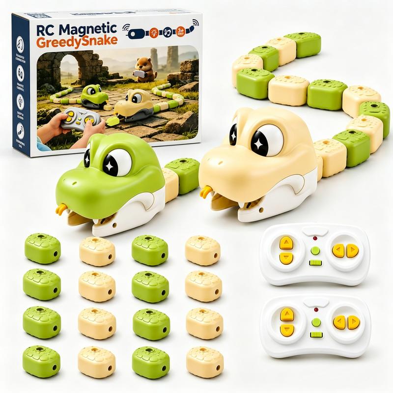 Remote Control Magnetic Snake Game Toy with Collectible Tail Blocks [YQT:ULO-261008-009:776efb7a9dc65f86]