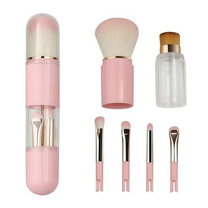 Capsule 6-in-1 Makeup Brush Set with Compact Face and Eye Brushes [YQT:ULO-261017-003:4d5054b46cc59d6e]