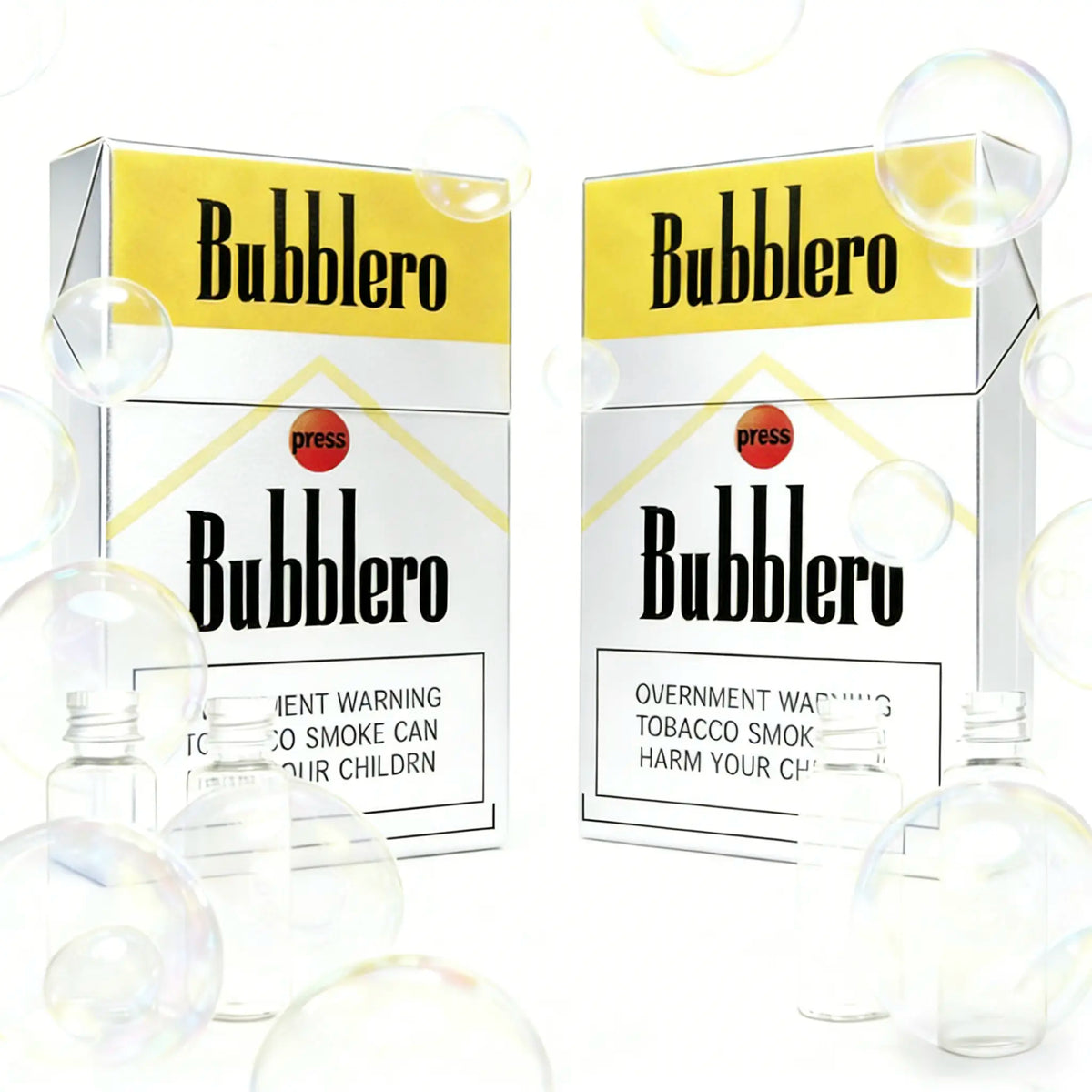 Cigarette Style Bubble Blower with Novelty Yellow and White Pack Design [YQT:ULO-260916-009:06296099b9d4fb1e]