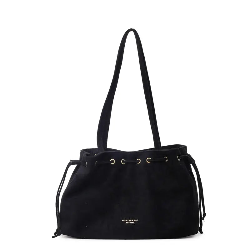 Women's Retro Drawstring Tote Bag with Double Shoulder Straps and Interior Pocket [YQT:ULO-260918-002:f90b587de27f853f]