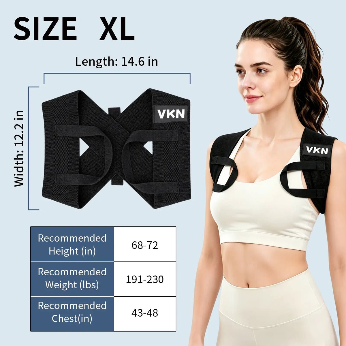 Black Elastic Posture Support Shoulder Straps with Cross Back Design [YQT:ULO-260916-012:074bb60bb6039a2c]