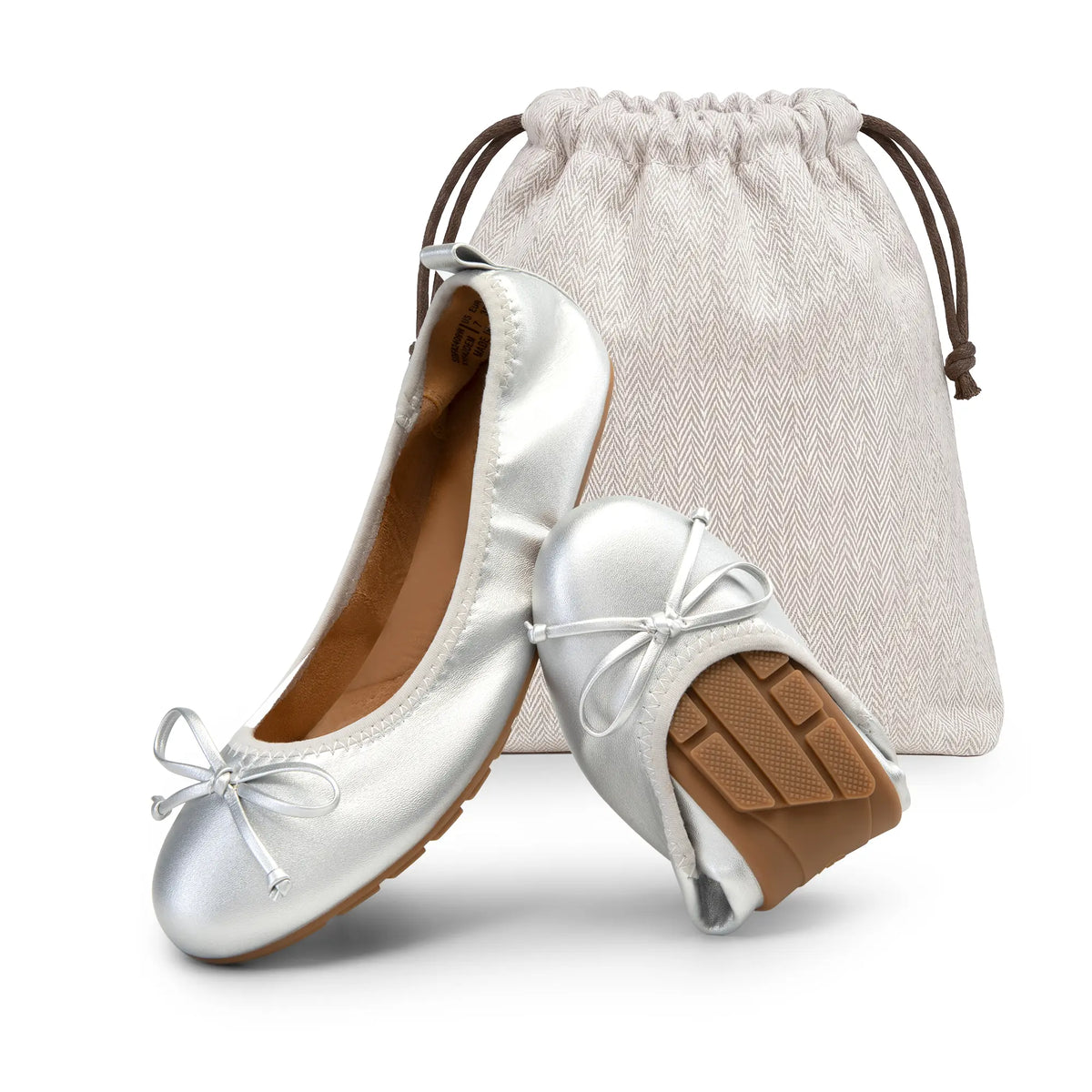 Women's Foldable Ballet Flats with Bow Detail and Round Toe [YQT:ULO-260917-005:e0b3cd76eeae19e5]