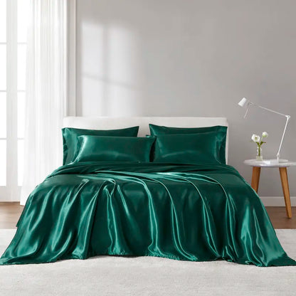 Six-Piece Solid Color Satin Bedding Set with Sheets and Pillowcases [YQT:ULO-261006-007:8260148958065e05]