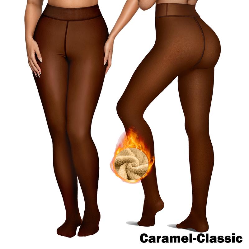 Women's Fleece Lined Sheer Look Tights in Classic and High Waisted Styles [YQT:ULO-261019-005:5173fc41e8813965]