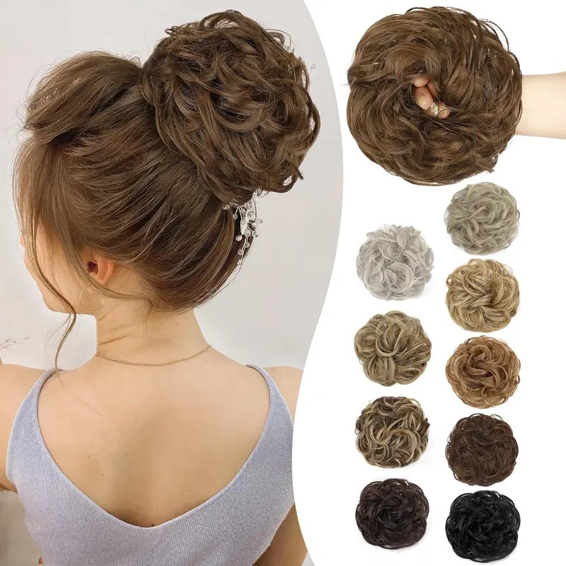 Wavy Curly Messy Bun Hair Scrunchie with Elastic Band for Updos [YQT:ULO-261006-006:a4cb07dac78cfabb]