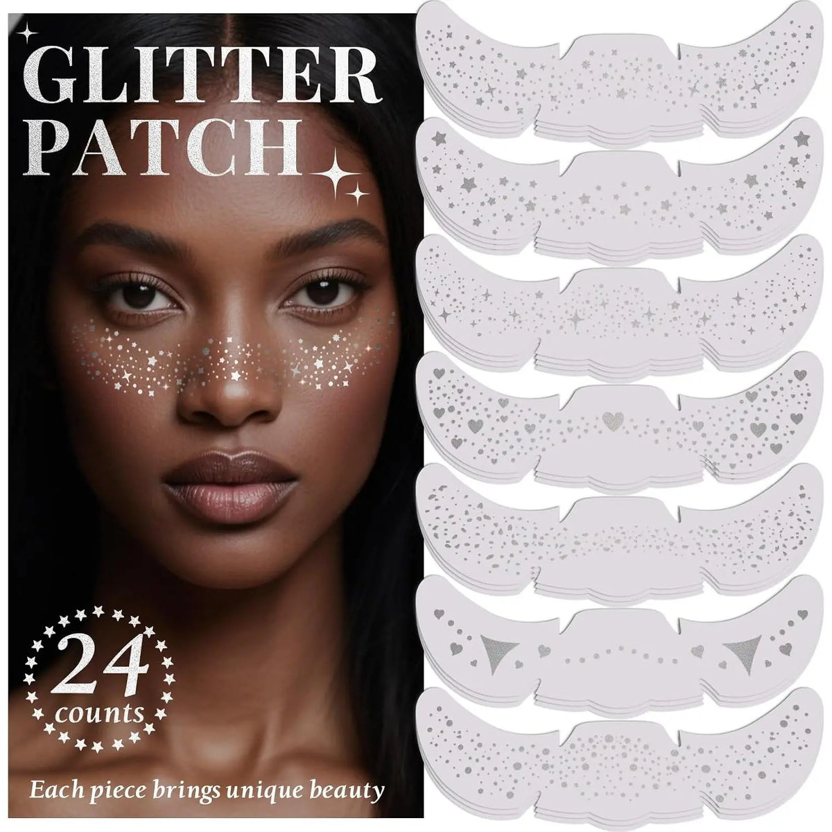24-Piece Decorative Freckle Face Patches with Halloween and Glitter Designs [YQT:ULO-260914-003:6ac88aa0d9f8e264]
