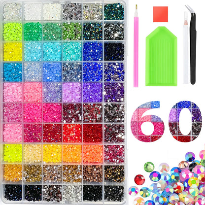 Round Glitter Rhinestone Bedazzling Kit for Nail Art and DIY Crafts [YQT:ULO-260920-004:60612e59f7458d83]