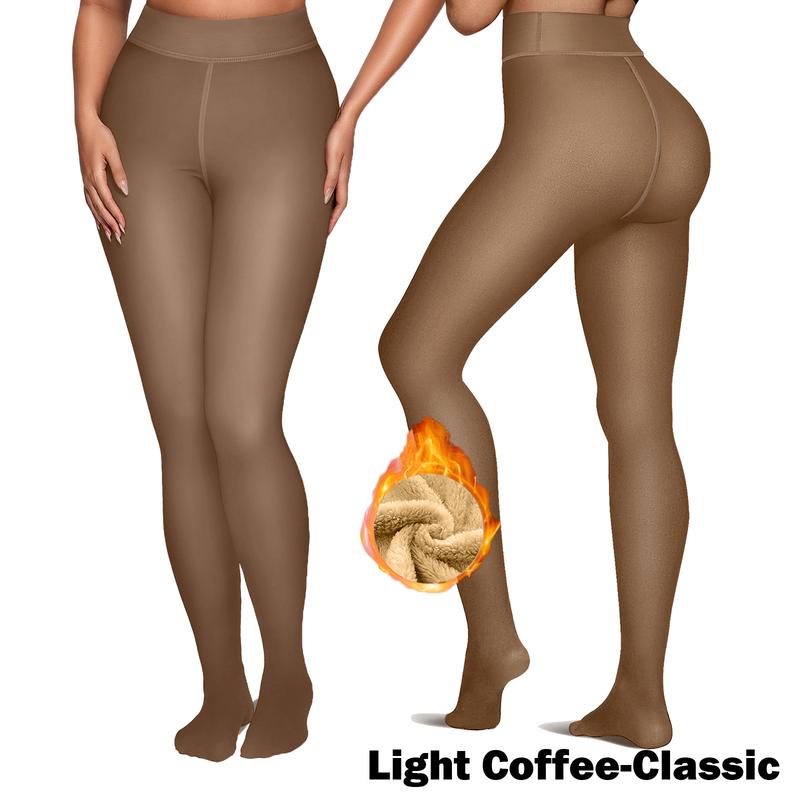 Women's Fleece Lined Sheer Look Tights in Classic and High Waisted Styles [YQT:ULO-261019-005:37edc70fa290091d]