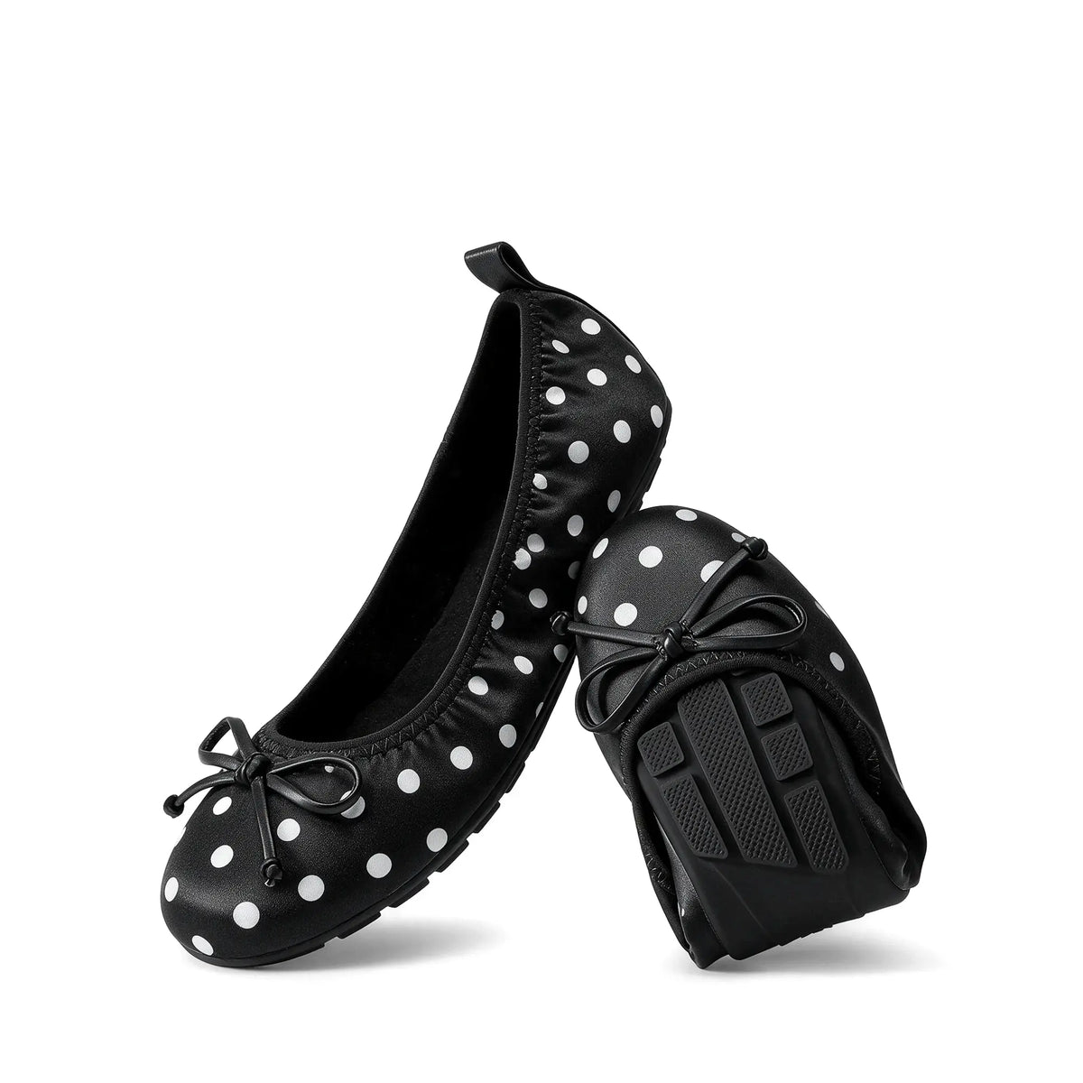 Women's Foldable Ballet Flats with Bow Detail and Round Toe [YQT:ULO-260917-005:fcf24465ed616612]