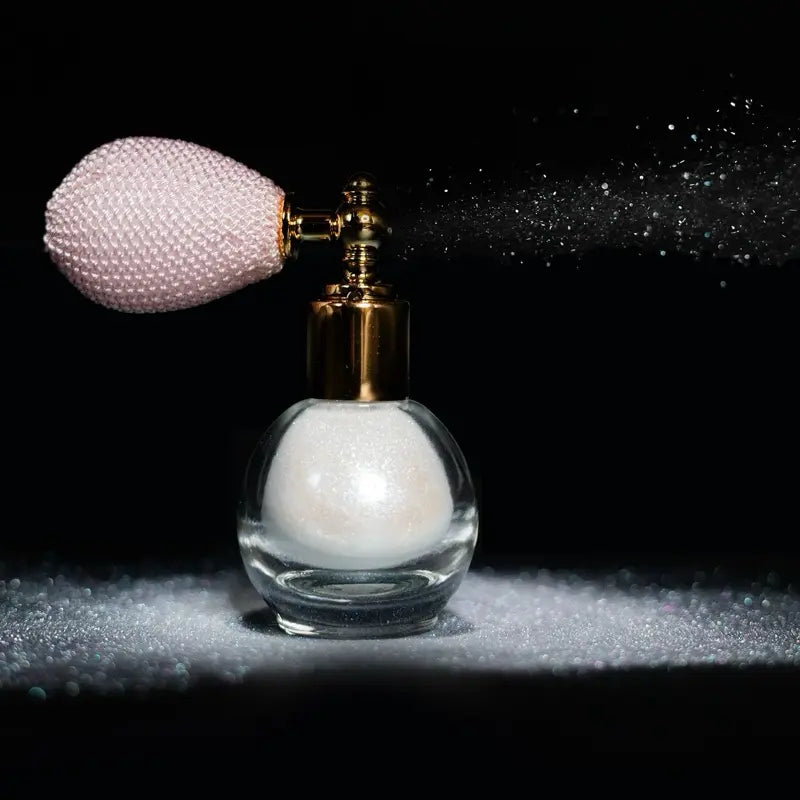 Body Shimmer Powder Spray with Vintage Style Pink Bulb Atomizer [YQT:ULO-260916-003:61fb019f8360594c]