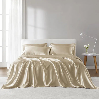 Six-Piece Solid Color Satin Bedding Set with Sheets and Pillowcases [YQT:ULO-261006-007:99cb41d4ea387dff]