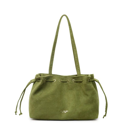 Women's Retro Drawstring Tote Bag with Double Shoulder Straps and Interior Pocket [YQT:ULO-260918-002:3466885583d364e7]