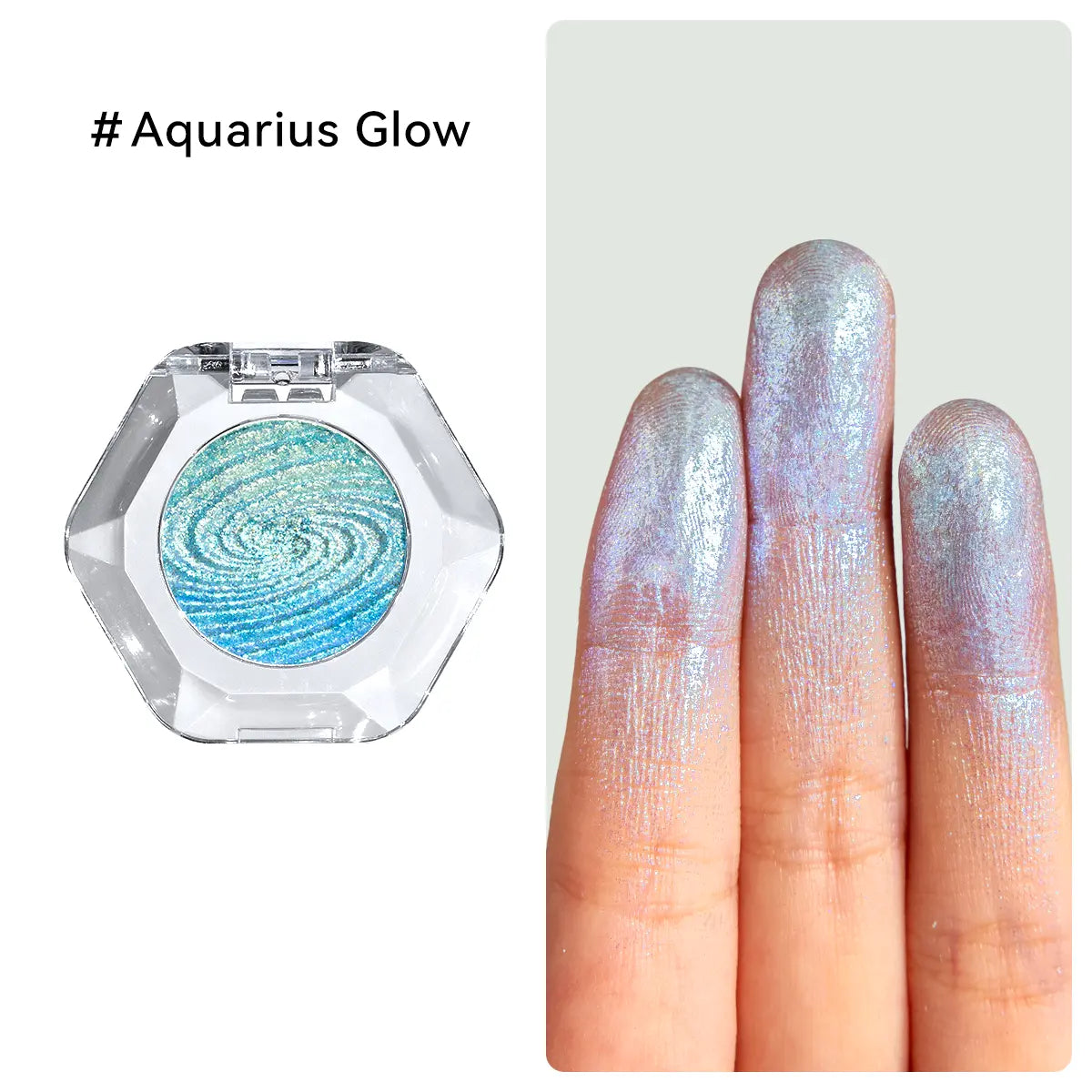 Multichrome Ombre Shimmer Eyeshadow with Galaxy Swirl Design in Clear Compact [YQT:ULO-260915-002:56fe94b6b3dcff96]