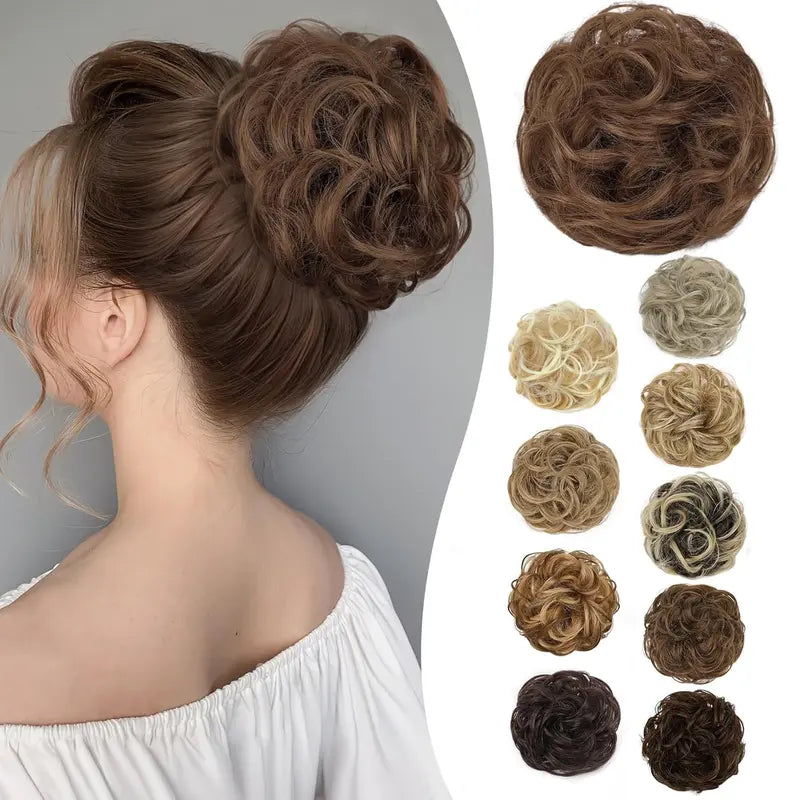 Wavy Curly Messy Bun Hair Scrunchie with Elastic Band for Updos [YQT:ULO-261006-006:e0d0a26cb8110f36]