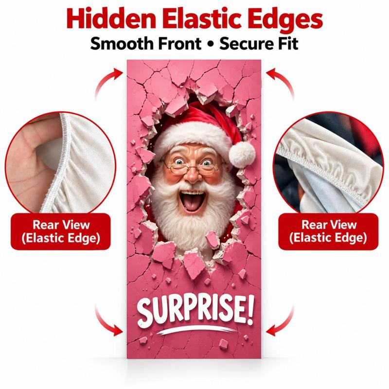 Christmas and Halloween Stretch Fabric Door Cover with Elastic Edges [YQT:ULO-261027-001:b8210a029064801f]
