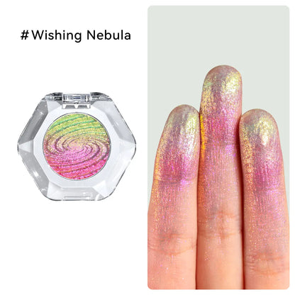 Multichrome Ombre Shimmer Eyeshadow with Galaxy Swirl Design in Clear Compact [YQT:ULO-260915-002:f02a896dee7e0750]