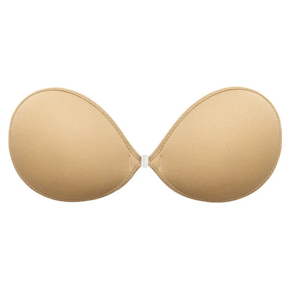 Strapless Adhesive Bra with Contoured Cups and Clear Front Clasp [YQT:ULO-260917-001:e06e14652495cd26]