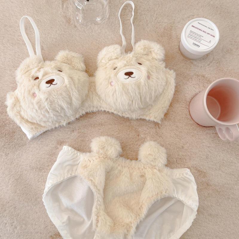 Plush Animal Design Bra and Brief Set in Multiple Colors [YQT:ULO-261017-001:3bdc50a0084758ef]