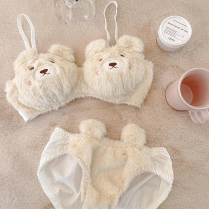 Plush Animal Design Bra and Brief Set in Multiple Colors [YQT:ULO-261017-001:3bdc50a0084758ef]