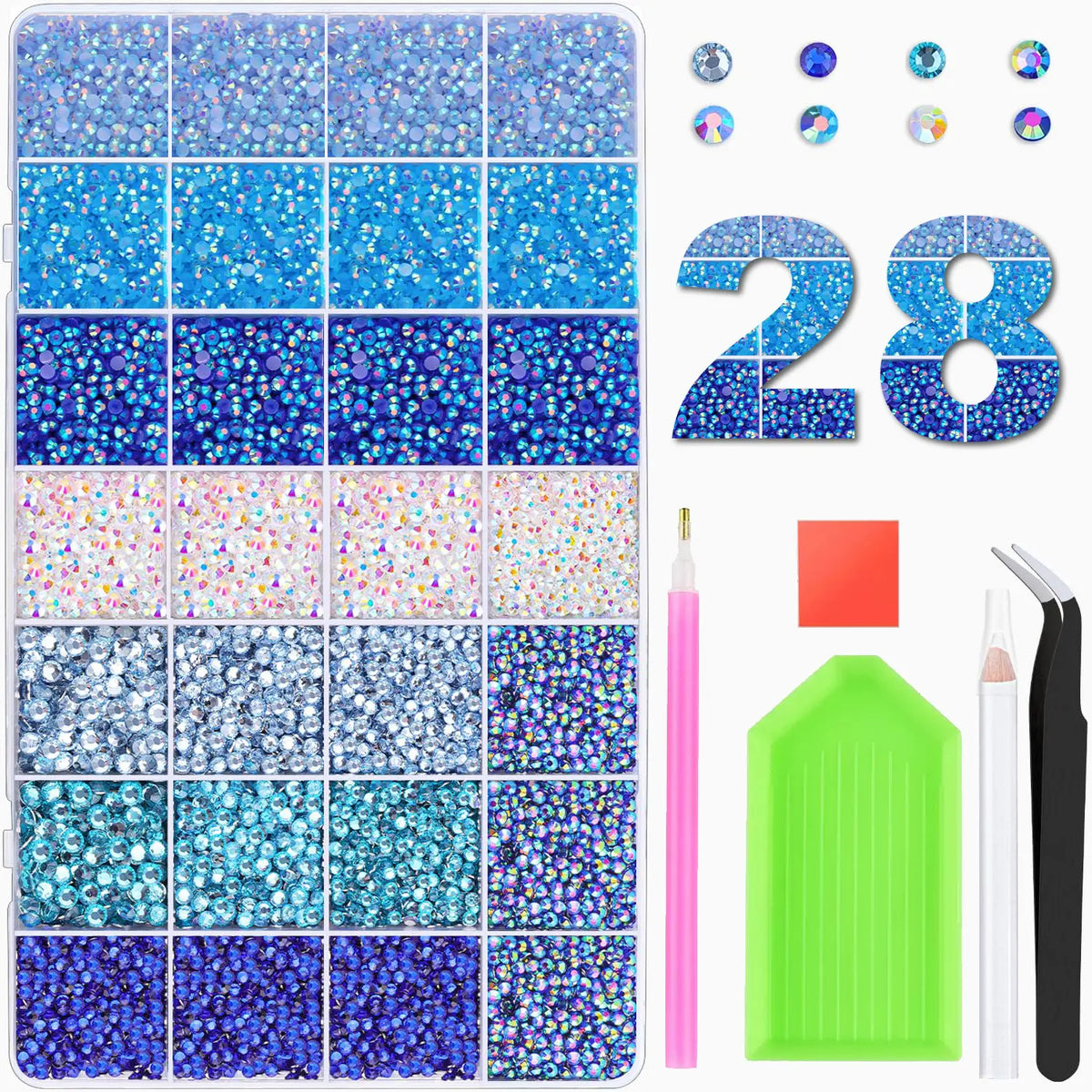 Round Glitter Rhinestone Bedazzling Kit for Nail Art and DIY Crafts [YQT:ULO-260920-004:1b5689c86779d3d2]