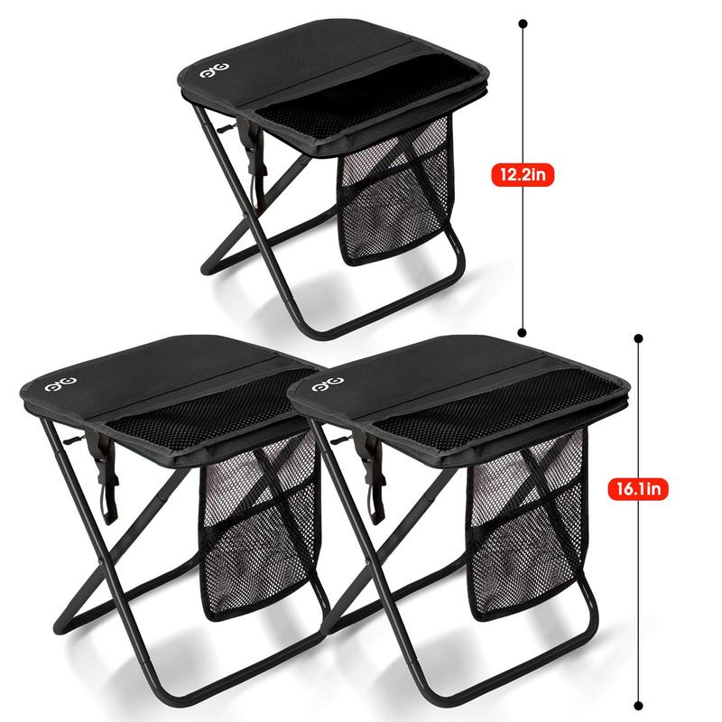 Portable Folding Camping Stool with Mesh Storage Pocket and Carry Strap [YQT:ULO-261029-001:17085079b4b9e2e2]