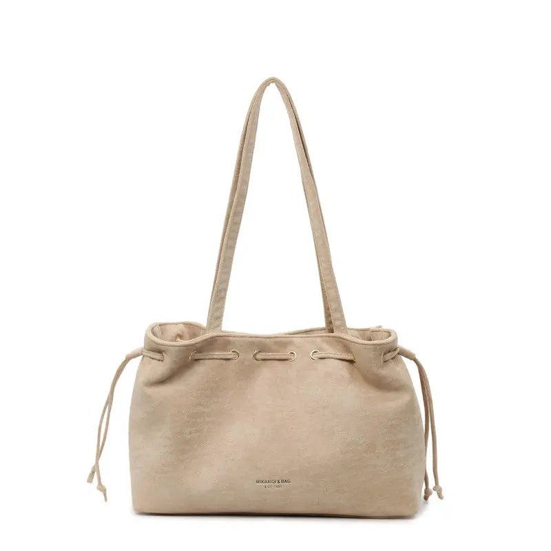 Women's Retro Drawstring Tote Bag with Double Shoulder Straps and Interior Pocket [YQT:ULO-260918-002:c00c5e7f11698552]