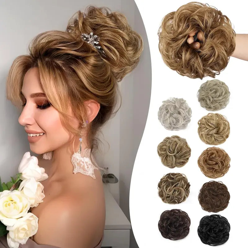 Wavy Curly Messy Bun Hair Scrunchie with Elastic Band for Updos [YQT:ULO-261006-006:35652c94723aa667]