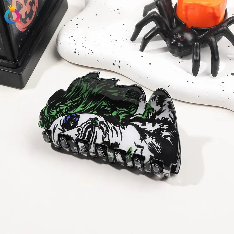 Halloween Claw Hair Clips with Horror Faces, Ghosts and Novelty Designs [YQT:ULO-261008-003:29e53989044cd3be]