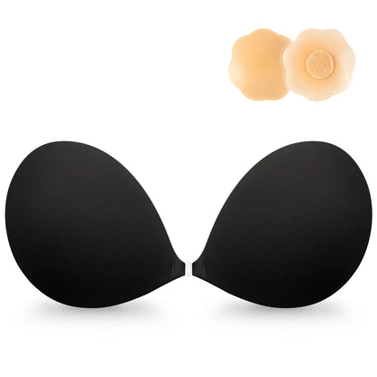Strapless Adhesive Bra with Contoured Cups and Clear Front Clasp [YQT:ULO-260917-001:794421b6df8301c2]
