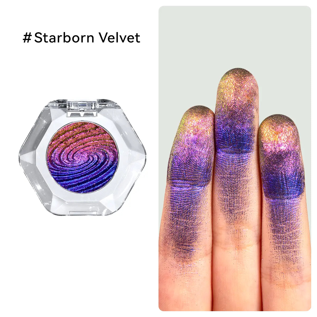 Multichrome Ombre Shimmer Eyeshadow with Galaxy Swirl Design in Clear Compact [YQT:ULO-260915-002:7ccd5ebfe6cfa9a9]