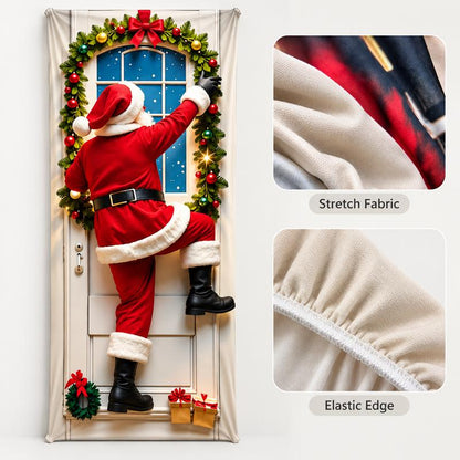 Christmas and Halloween Stretch Fabric Door Cover with Elastic Edges [YQT:ULO-261027-001:3ba72fede3dd99b0]