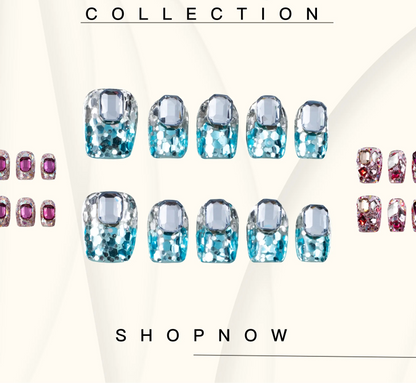 10-Piece Short Square Press-On Nails with Sparkly Rhinestones and 3D Designs [YQT:ULO-260918-004:da7fd921948cc74e]