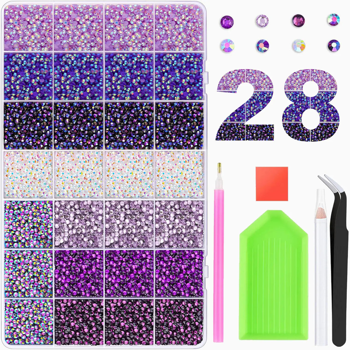 Round Glitter Rhinestone Bedazzling Kit for Nail Art and DIY Crafts [YQT:ULO-260920-004:abdfbaaa5136d987]