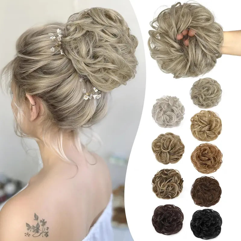 Wavy Curly Messy Bun Hair Scrunchie with Elastic Band for Updos [YQT:ULO-261006-006:f522df92d22a60bf]