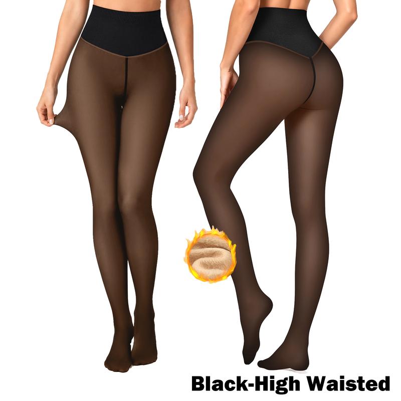 Women's Fleece Lined Sheer Look Tights in Classic and High Waisted Styles [YQT:ULO-261019-005:665a97cfcbf3d898]