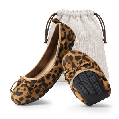 Women's Foldable Ballet Flats with Bow Detail and Round Toe [YQT:ULO-260917-005:938984d76b62b1a6]