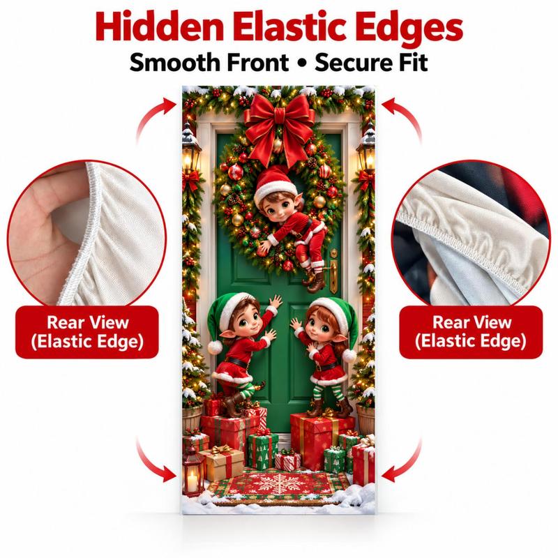 Christmas and Halloween Stretch Fabric Door Cover with Elastic Edges [YQT:ULO-261027-001:36f597b295ab1df0]