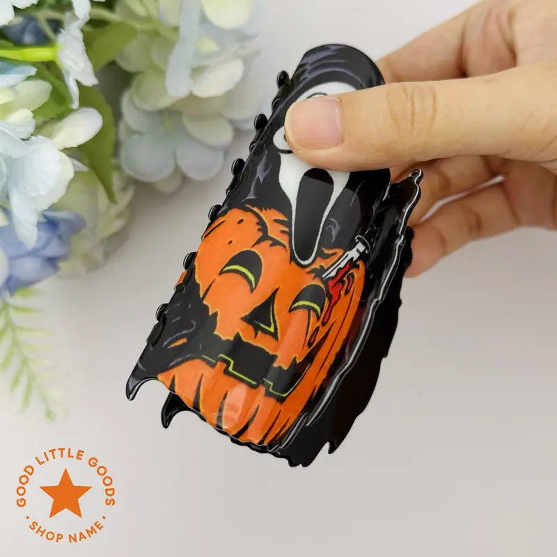 Halloween Claw Hair Clips with Horror Faces, Ghosts and Novelty Designs [YQT:ULO-261008-003:66af1c7bc72da76a]