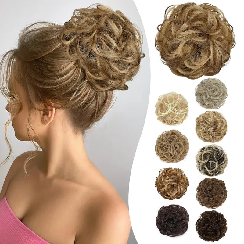 Wavy Curly Messy Bun Hair Scrunchie with Elastic Band for Updos [YQT:ULO-261006-006:820707207a61b9d8]