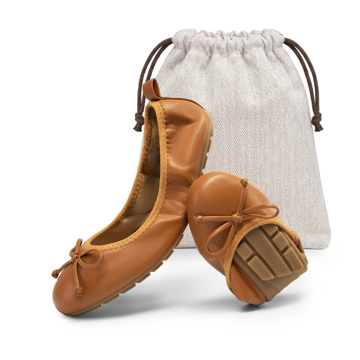 Women's Foldable Ballet Flats with Bow Detail and Round Toe [YQT:ULO-260917-005:ff5373a64f9f745f]