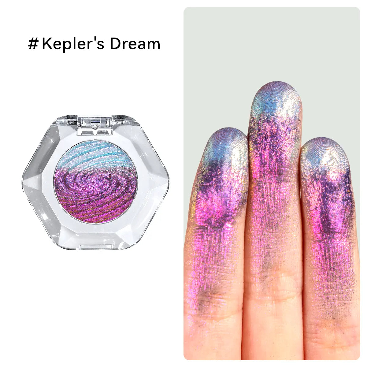 Multichrome Ombre Shimmer Eyeshadow with Galaxy Swirl Design in Clear Compact [YQT:ULO-260915-002:a9d5d86a8bd26172]