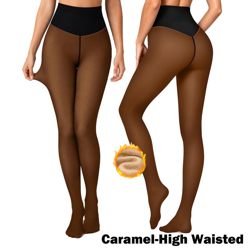 Women's Fleece Lined Sheer Look Tights in Classic and High Waisted Styles [YQT:ULO-261019-005:c13a517560330957]