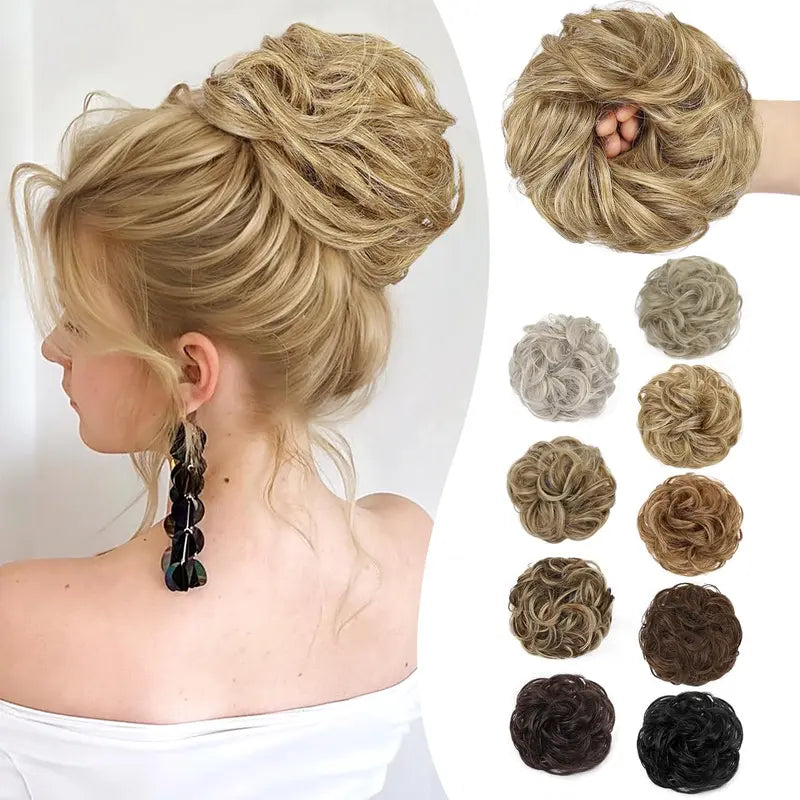 Wavy Curly Messy Bun Hair Scrunchie with Elastic Band for Updos [YQT:ULO-261006-006:77f561e2ecd9060e]
