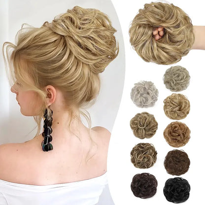 Wavy Curly Messy Bun Hair Scrunchie with Elastic Band for Updos [YQT:ULO-261006-006:77f561e2ecd9060e]