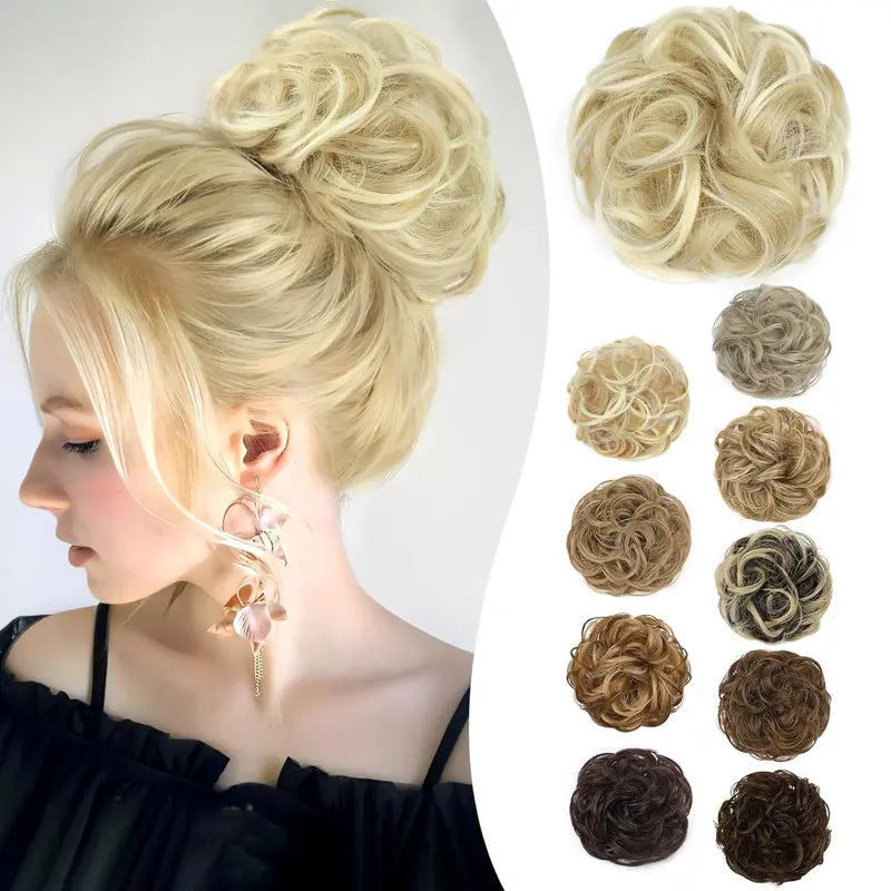 Wavy Curly Messy Bun Hair Scrunchie with Elastic Band for Updos [YQT:ULO-261006-006:30aeb597528fdd8a]
