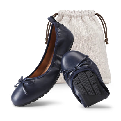 Women's Foldable Ballet Flats with Bow Detail and Round Toe [YQT:ULO-260917-005:16cfa8d5571ddd03]