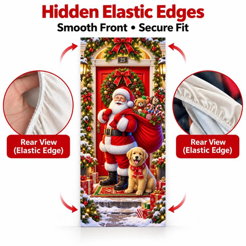 Christmas and Halloween Stretch Fabric Door Cover with Elastic Edges [YQT:ULO-261027-001:950ccc9d446c5253]
