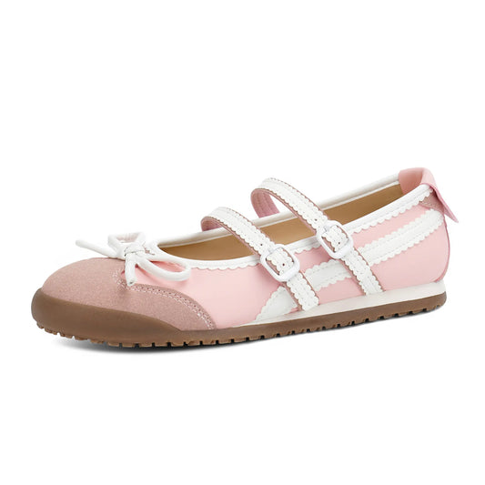 Women's Double Strap Mary Jane Ballet Flats with Scalloped Trim [YQT:ULO-260921-004:3d0cf79deec87a4a]