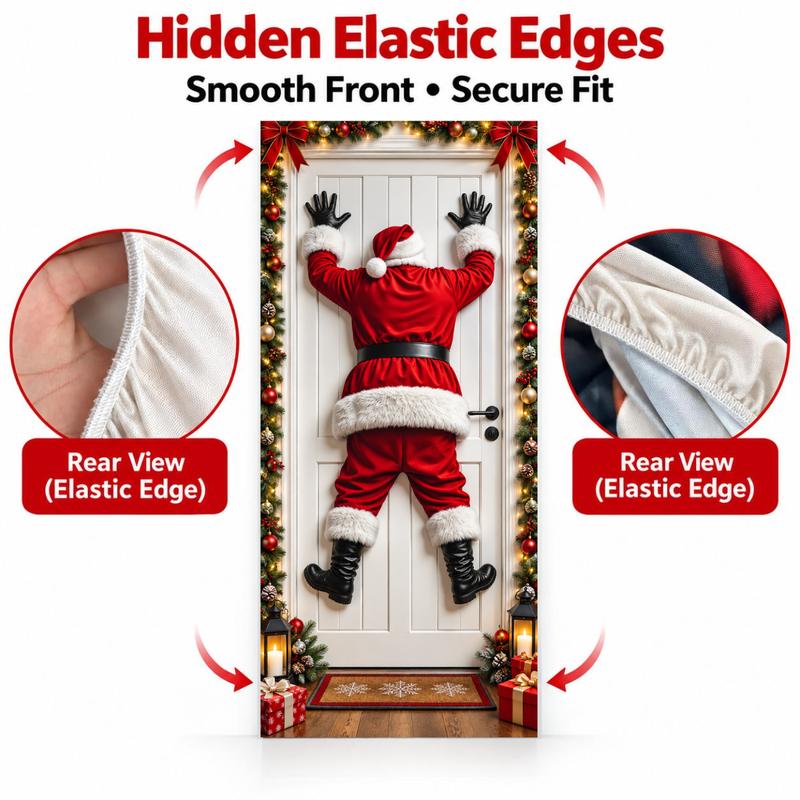 Christmas and Halloween Stretch Fabric Door Cover with Elastic Edges [YQT:ULO-261027-001:76f147ce2003e2b8]